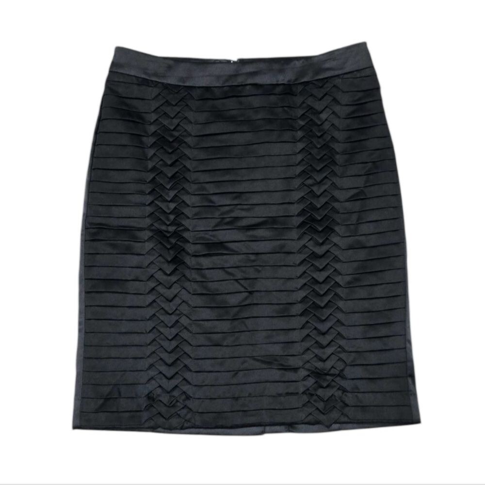 NWT Stein Mart’s WD-NY Black Pleated Chevron-textured pencil skirt 4